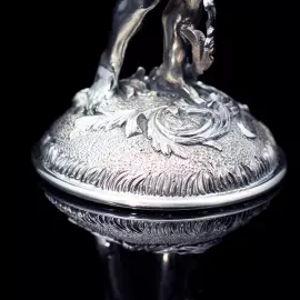 Хрустальные бокалы для вина "Адам и Ева" бордовые, на 2 персоны